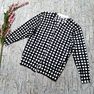 Crown & Ivy Blue and White Checkered Sweater